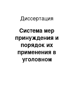 Диссертация: Система мер принуждения и порядок их применения в уголовном процессе России