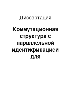 Диссертация: Коммутационная структура с параллельной идентификацией для многопроцессорных вычислительных систем