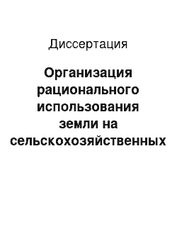 Диссертация: Организация рационального использования земли на сельскохозяйственных предприятиях