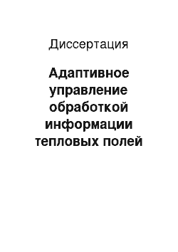 Диссертация: Адаптивное управление обработкой информации тепловых полей