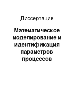 Диссертация: Математическое моделирование и идентификация параметров процессов растворения электролитов