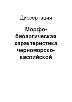 Диссертация: Морфо-биологическая характеристика черноморско-каспийской тюльки Clupeonella cultriventris (Nordmann, 1840) в Рыбинском водохранилище