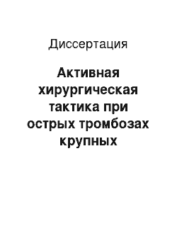 Диссертация: Активная хирургическая тактика при острых тромбозах крупных магистральных вен