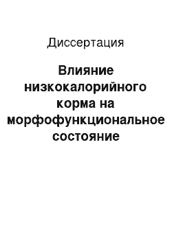 Диссертация: Влияние низкокалорийного корма на морфофункциональное состояние желудка, двенадцатиперстной кишки, печени и селезенки у кур