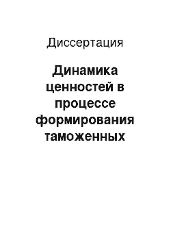 Диссертация: Динамика ценностей в процессе формирования таможенных коллективов