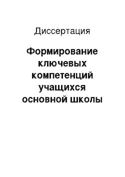 Диссертация: Формирование ключевых компетенций учащихся основной школы при организации исследовательских лабораторий на базе реального физического эксперимента