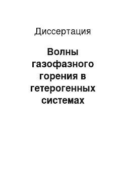 Диссертация: Волны газофазного горения в гетерогенных системах