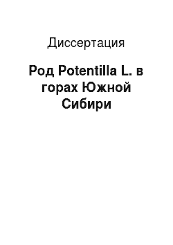 Диссертация: Род Potentilla L. в горах Южной Сибири