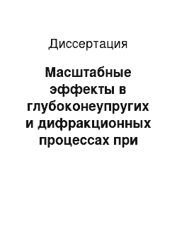 Диссертация: Масштабные эффекты в глубоконеупругих и дифракционных процессах при высоких энергиях