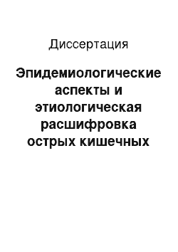 Диссертация: Эпидемиологические аспекты и этиологическая расшифровка острых кишечных инфекций вирусной этиологии (по материалам Тюменской области)