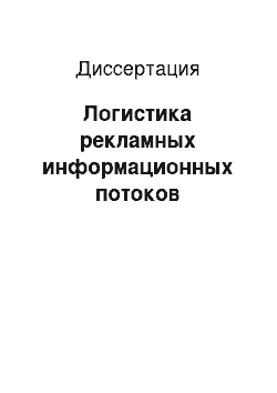 Диссертация: Логистика рекламных информационных потоков