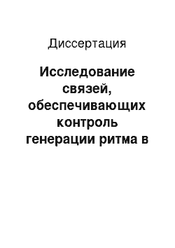 Диссертация: Исследование связей, обеспечивающих контроль генерации ритма в нейронной сети моллюска