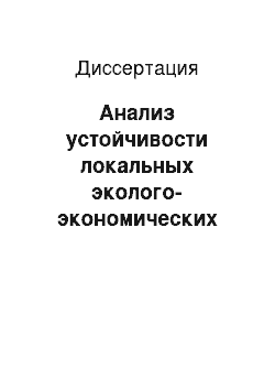 Диссертация: Анализ устойчивости локальных эколого-экономических систем как сложных динамических объектов