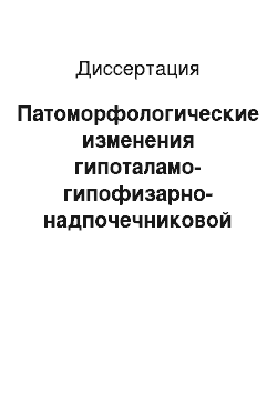 Диссертация: Патоморфологические изменения гипоталамо-гипофизарно-надпочечниковой системы при остром отравлении алкоголем, алкогольном делирии и хронической алкогольной интоксикации