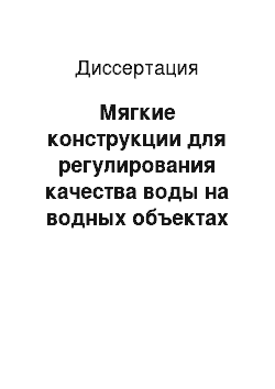 Диссертация: Мягкие конструкции для регулирования качества воды на водных объектах