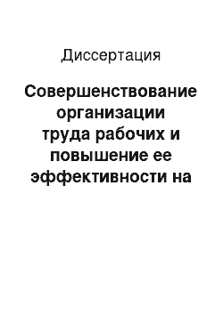 Диссертация: Совершенствование организации труда рабочих и повышение ее эффективности на промышленных предприятиях (на примере предприятий деревообрабатывающей промышленности Армянской ССР)