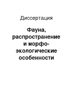 Диссертация: Фауна, распространение и морфо-экологические особенности водных полужесткокрылых Республики Татарстан