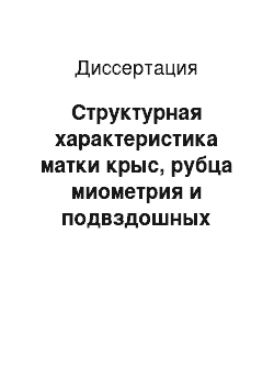 Диссертация: Структурная характеристика матки крыс, рубца миометрия и подвздошных лимфатических узлов после повторных родов