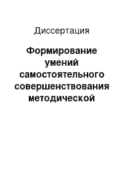 Диссертация: Формирование умений самостоятельного совершенствования методической стороны профессиональной подготовки преподавателя иностранного языка: Старший этап обучения, классический университет