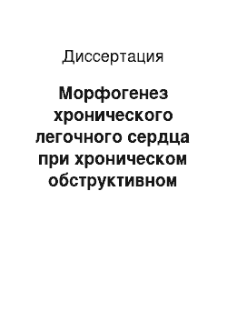 Диссертация: Морфогенез хронического легочного сердца при хроническом обструктивном бронхите