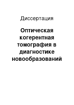 Диссертация: Оптическая когерентная томография в диагностике новообразований конъюнктивы