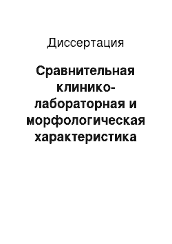 Диссертация: Сравнительная клинико-лабораторная и морфологическая характеристика хронических гепатитов С и В с учетом регенераторной способности печени