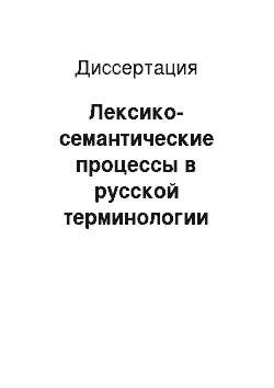 Диссертация: Лексико-семантические процессы в русской терминологии товарно-денежного обращения