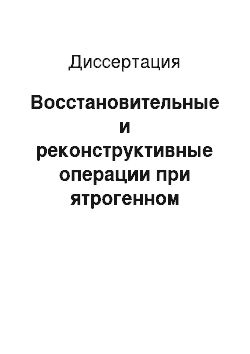 Диссертация: Восстановительные и реконструктивные операции при ятрогенном повреждении внепеченочных желчных протоков