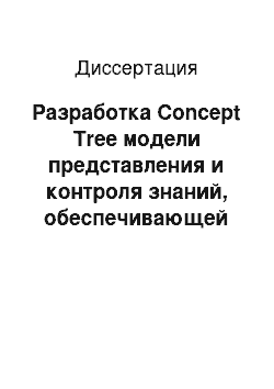 Диссертация: Разработка Concept Tree модели представления и контроля знаний, обеспечивающей заданный уровень функционирования человеко-машинных систем управления