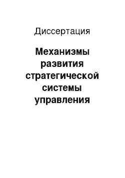 Диссертация: Механизмы развития стратегической системы управления мотивацией трудовой деятельности руководителей организаций