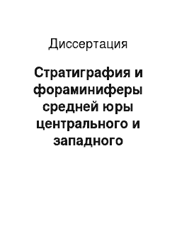 Диссертация: Стратиграфия и фораминиферы средней юры центрального и западного секторов Советской Арктики