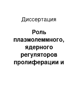 Диссертация: Роль плазмолеммного, ядерного регуляторов пролиферации и магния в механизмах формирования и развития язвенного дефекта желудка