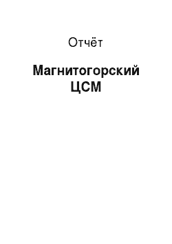Отчёт: Магнитогорский ЦСМ