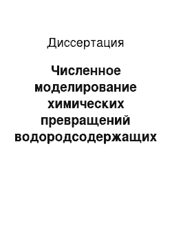 Диссертация: Численное моделирование химических превращений водородсодержащих газов в микроканалах