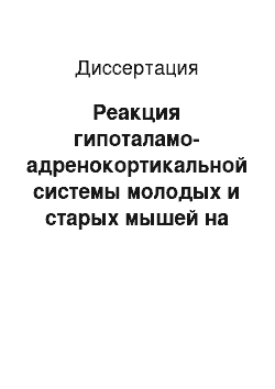 Диссертация: Реакция гипоталамо-адренокортикальной системы молодых и старых мышей на стресс и возрастные особенности коррекции стрессорных нарушений ?-токоферолом