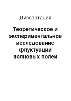 Диссертация: Теоретическое и экспериментальное исследование флуктуаций волновых полей при интерферометрической диагностике турбулентных потоков