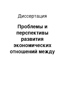 Диссертация: Проблемы и перспективы развития экономических отношений между Венгрией и Россией