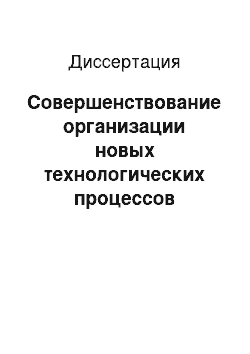 Диссертация: Совершенствование организации новых технологических процессов производства текстильных материалов технического назначения