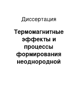 Диссертация: Термомагнитные эффекты и процессы формирования неоднородной структуры верхней ионосферы