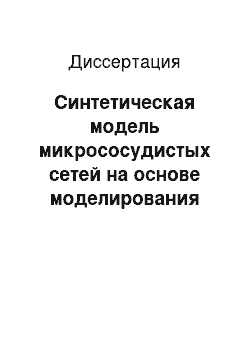 Диссертация: Синтетическая модель микрососудистых сетей на основе моделирования микрососудистого русла (морфологические, биологические, биофизические, математические аспекты)