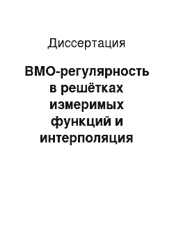 Диссертация: ВМО-регулярность в решётках измеримых функций и интерполяция классов Харди