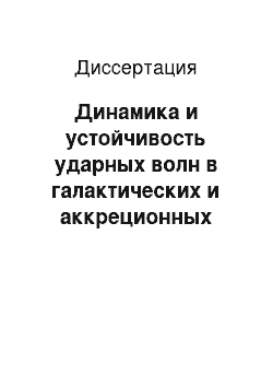 Диссертация: Динамика и устойчивость ударных волн в галактических и аккреционных дисках