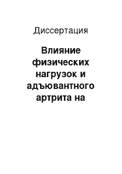 Диссертация: Влияние физических нагрузок и адъювантного артрита на реологические свойства крови