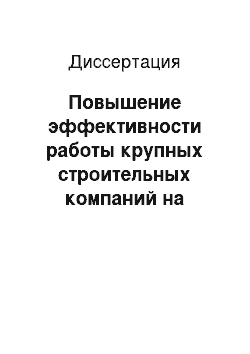 Диссертация: Повышение эффективности работы крупных строительных компаний на основе совокупного обеспечения объектов нерудным минеральным сырьем