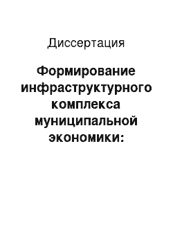 Диссертация: Формирование инфраструктурного комплекса муниципальной экономики: Логистическая концепция