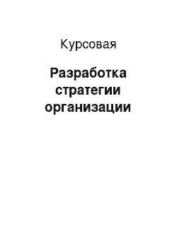 Курсовая: Разработка стратегии организации