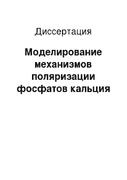 Диссертация: Моделирование механизмов поляризации фосфатов кальция