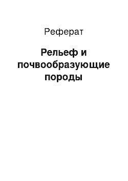 Реферат: Рельеф и почвообразующие породы