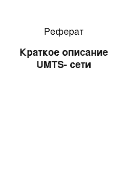 Реферат: Краткое описание UMTS-сети