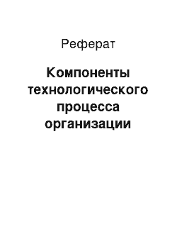 Реферат: Компоненты технологического процесса организации